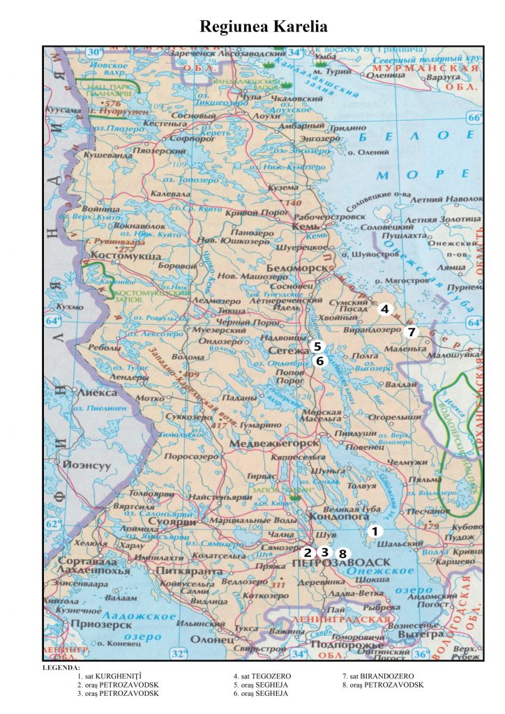 Hărți pe regiuni cu locurile de înhumare a prizonierilor români decedați pe teritoriul Federației Ruse (1941-1956)